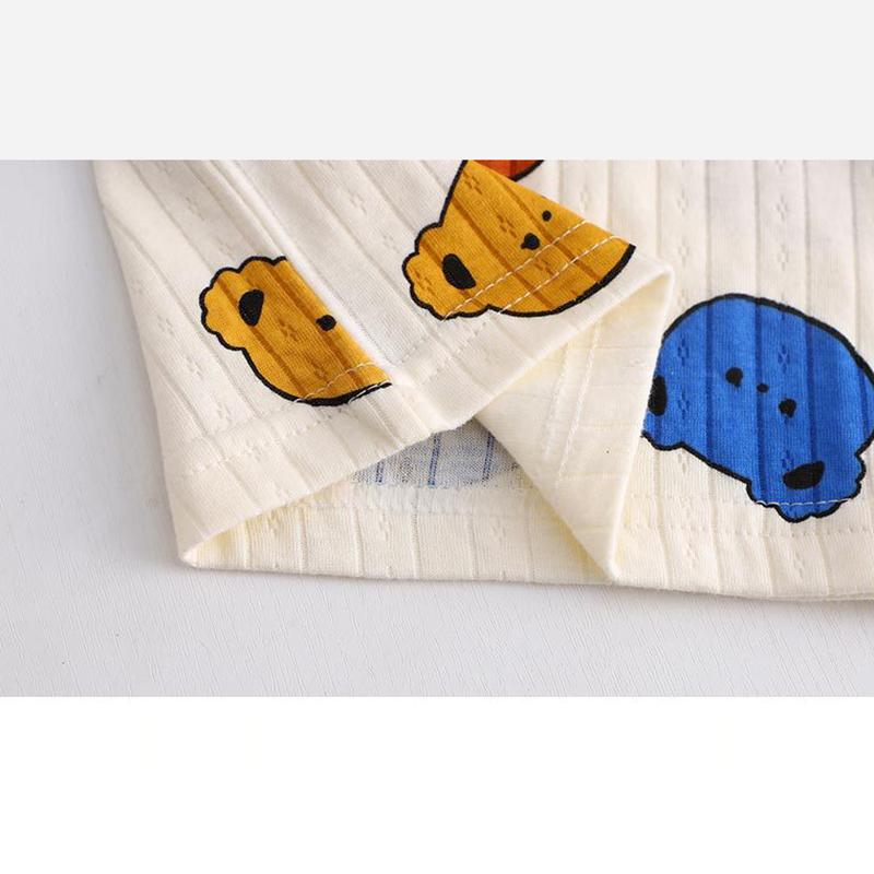 Детские хлопковые пижамные комплекты для мальчиков и девочек с героями мультфильмов, повседневное милое нижнее белье с длинными рукавами, топы и штаны, теплая осенняя одежда для сна