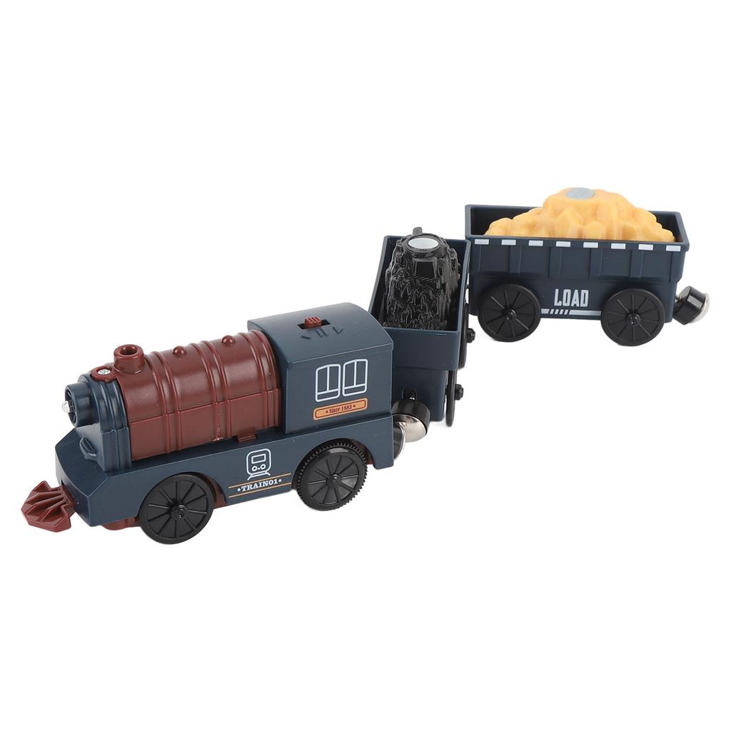 3pcs Toddler Train Set Toy Retro Electric Train Playset Classic Blue Small Train Toy for Kids