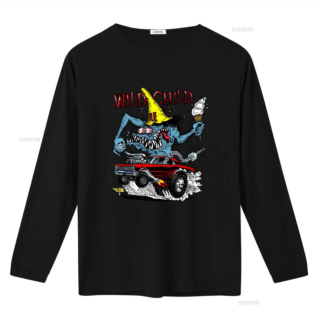 Футболка Ed Big Daddy Roth Rat Fink Hot Rod Wild Child для S 5XL Американская Сделано фанатами Серая винтажная Стиранная Удобная уличная одежда