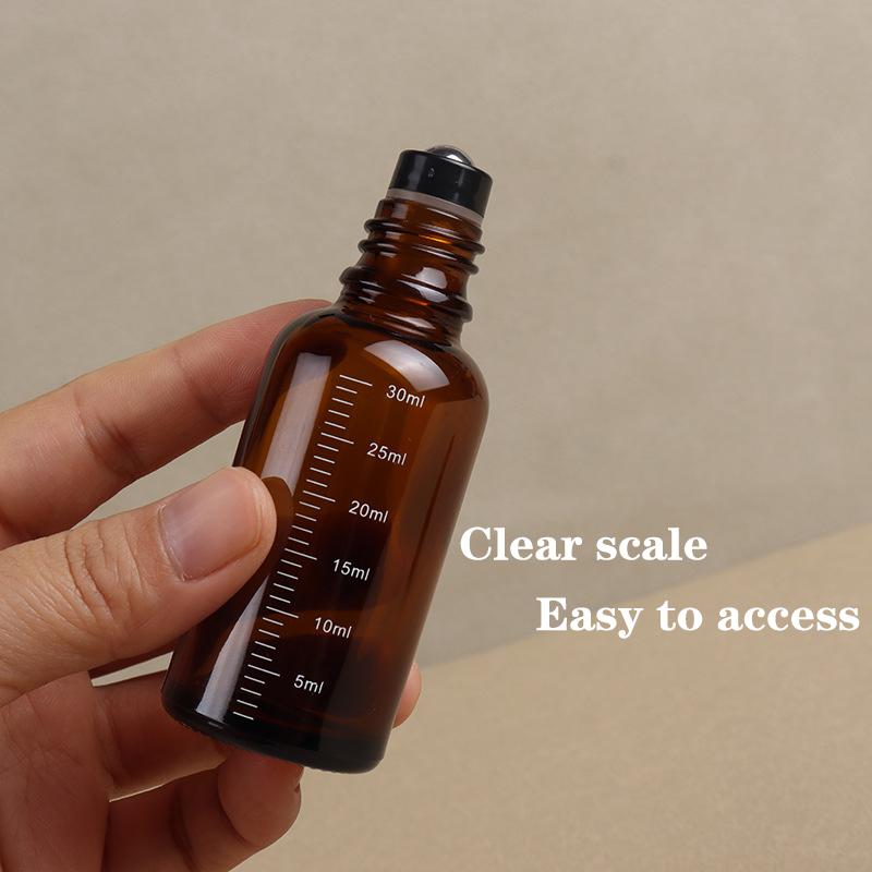 1 шт. 5 мл, 10 мл, 15 мл, 20 мл, 30 мл, 50 мл, пустые коричневые рулонные стеклянные бутылки с шариком-роликом для духов, эфирное масло, жидкие вещества