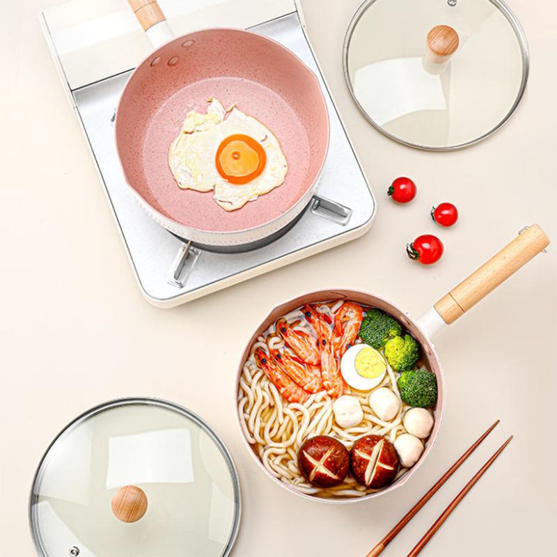 Japanese-style Snow Pan, Small Milk Pot Non-stick Pot Noodles Instant Noodle Pot Small Boiling Pot Small Soup Pot Household Gas Stove