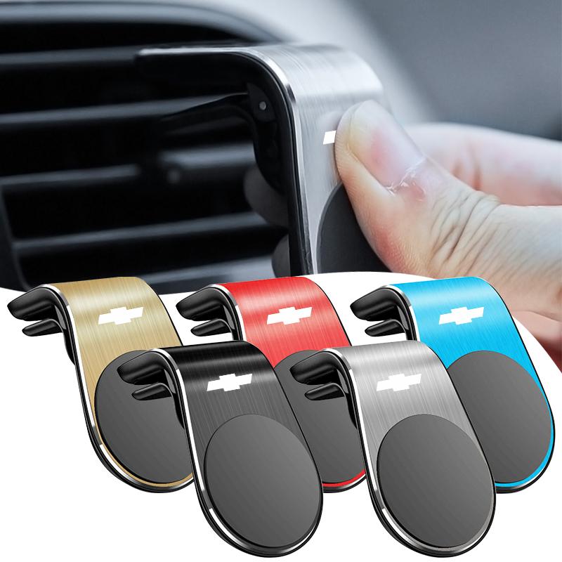 New 1Pcs Magnetic Car Emblem Phone Holder 360 Rotation Bracket For Chevrolet Trax