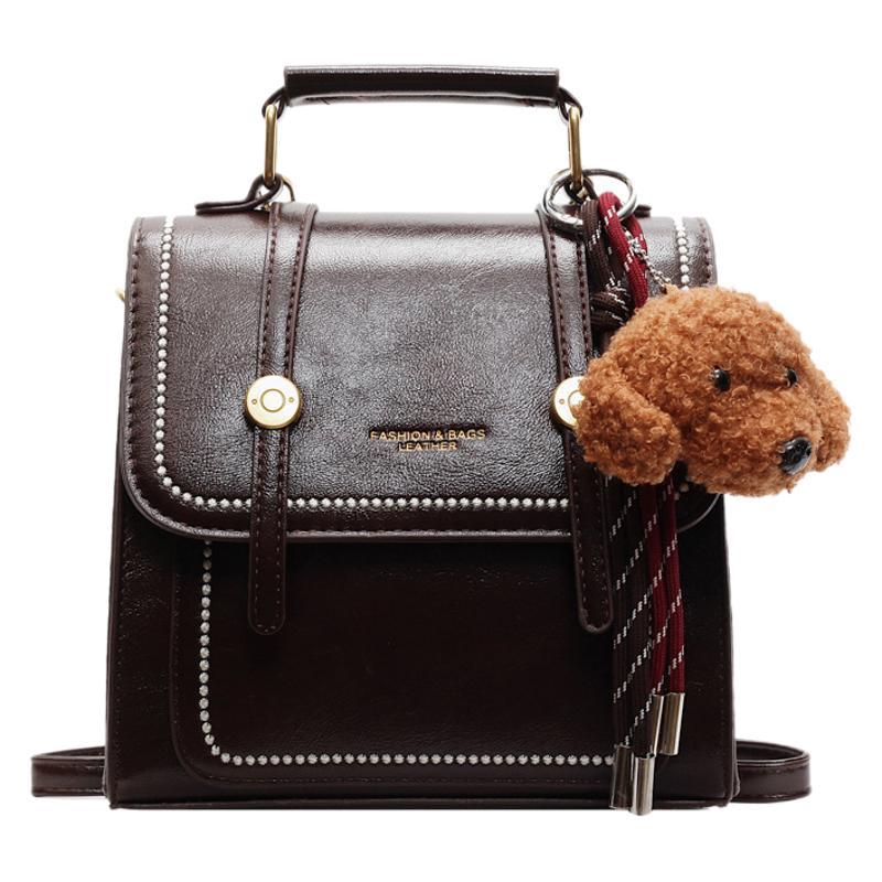 Niche Design Bag Women 2025 New Contrasting Color Portable Backpack Retro Versatile Travel Backpack