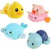 4-Piece Bath Toy Set with Water Toys, Pig, Turtle, Dolphin, and Duck, Perfect Birthday Gift, No Need To Worry, Colorful (Random Colors)
