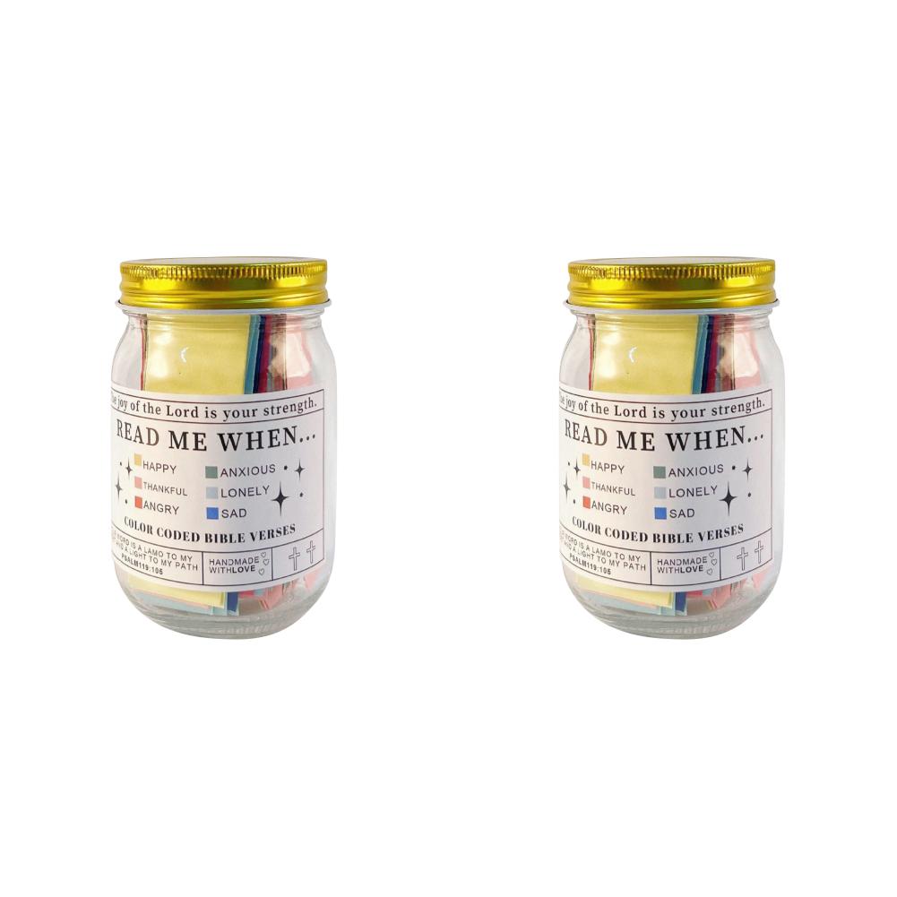 1/2 шт. Банка со стихами из Библии Стихи из Библии в банке Цветная кодировка Банка благословений 60 карточек Дайте утешение от лучшей христианской Библии Бога