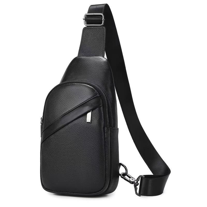 Мужская сумка кроссбоди через плечо из натуральной кожи - Корейский стиль, модный тренд, нагрудная сумка, бизнес, верхний слой коровьей кожи