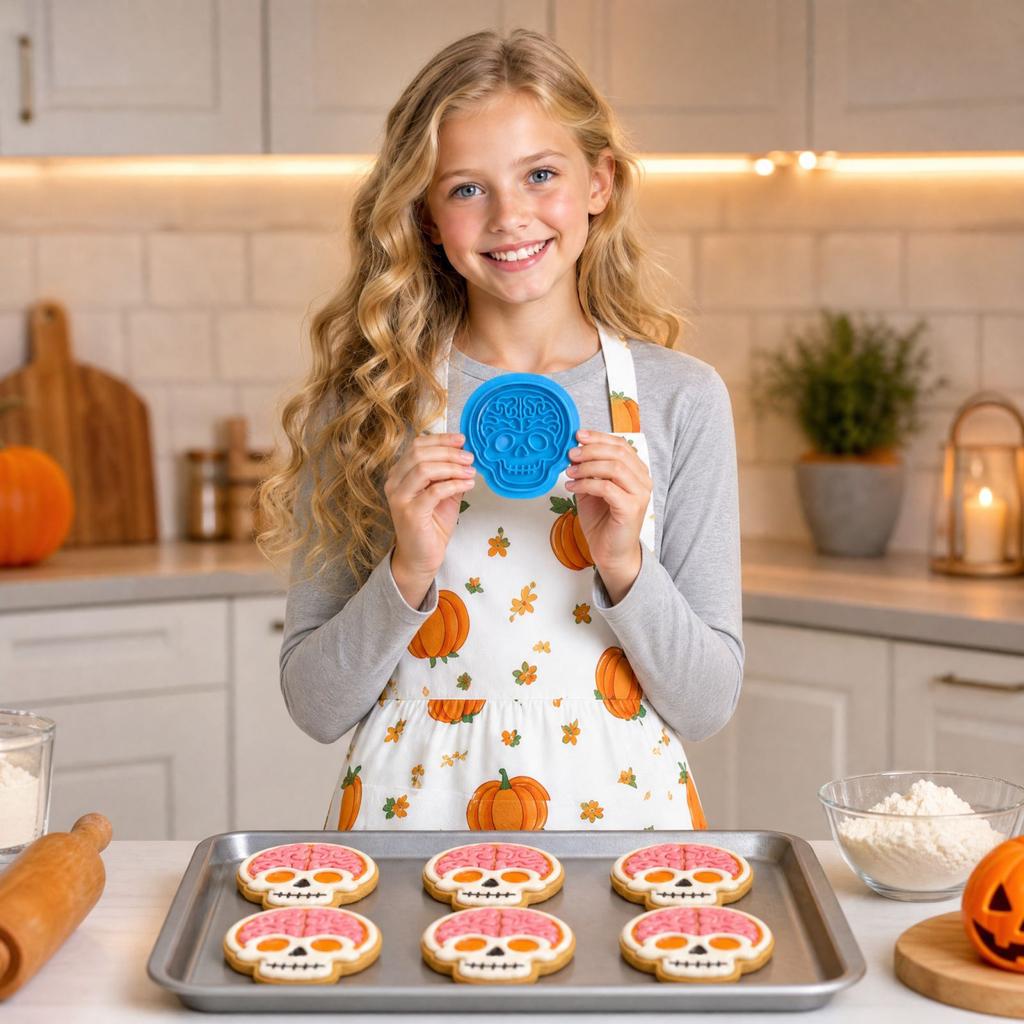 Halloween Cutter Molds, Pumpkin and Press Set for Baking