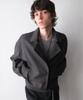 LMOOD Kaiser Wool Check Rider Jacket Charcoal Black