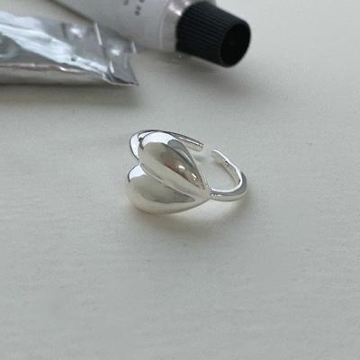 Кольцо в форме большого сердца из стерлингового серебра S925 пробы, женское, открывающееся, регулируемое, легкое, роскошное, в стиле меньшинства, в холодном стиле, кольцо на указательный палец