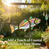 Clear Vivid Acrylic Fish Wind Chime Hand-Painted Fish Hanging Ornament  Car Decorations