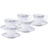 Cup & Saucer Set (for Coffee and Tea), 250cc, Hampshire Platinum, Fine Porcelain, 5-Piece Set, F91988/4336