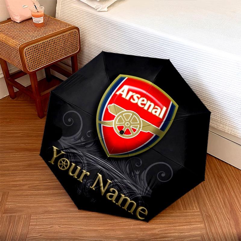 1 PC Automatic Folding Umbrella - Arsenal F Custom Name Pattern, Portable & Foldable Design with 8 Ribs, Christmas Birthday Gifts