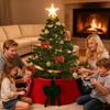 Decorative Christmas Tree Skirt with Bow Solid Color Christmas Tree Stand Skirt  Party Gifts