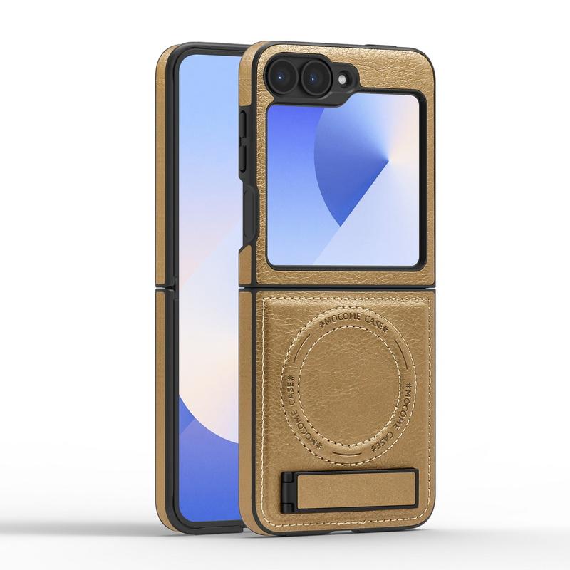 Бизнес кожаный беспроводной зарядный чехол 2 шт. для Samsung Galaxy Z Flip6 Flip5 Flip4 Flip3 магнитный противоударный складной чехол-подставка для телефона