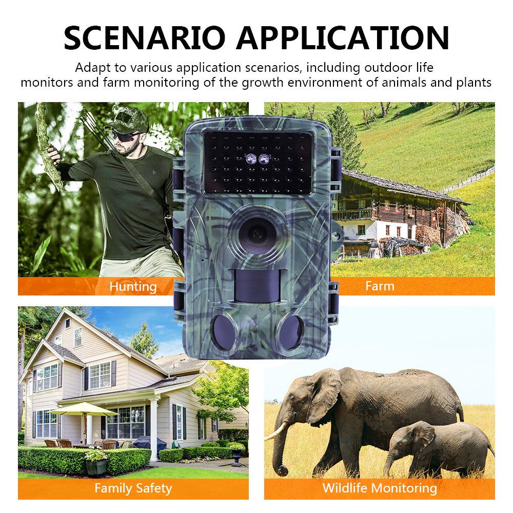 2.7K 60MP WiFi Trail Camera Водонепроницаемая охотничья камера ночного видения с 2-дюймовым экраном для улицы