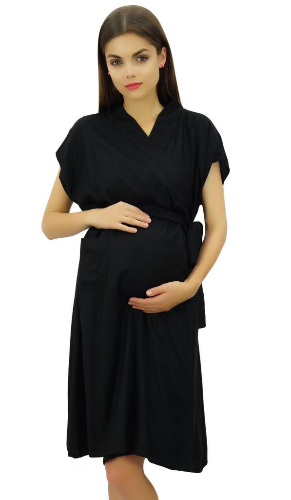 Bimba Maternity Robe Nursing Coverup With Side Shoulder Buttons Baby Shower