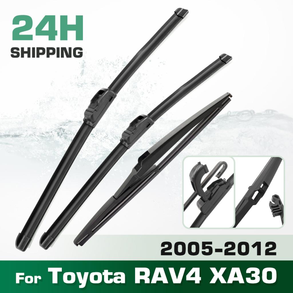 For Toyota RAV4 XA30 2005-2012 2006 2007 2008 Wiper Front & Rear Wiper Blades Windshield Windscreen Window Brushes 24"+16"+12