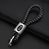 IFAE2 Metal Hand Woven Leather Car Keychain Rotating Horseshoe Buckle For Kia Ceed Soul K5 K3 Sportage Picanto Ceed RIO Niro Sorento