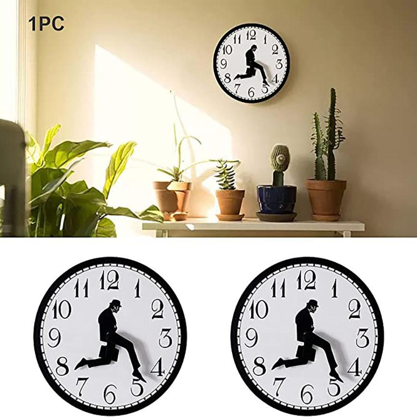 Walks Wall Clock British Comedy Inspired Ministry Of Silly Walk Wall Clock Classic Wall Watch Funny Walking Silent Mute