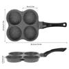 Pancake Pan Non-Stick Fried Egg Pan 4 Holes Frying Pan Pancakes Maker with Handle Crepe Pan for Breakfast Eggs Kitchen Utensils