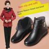 Women's Winter Cotton and Velvet Non-Slip Boots - Warm, Short Leather Footwear for Middle-Aged and Elderly