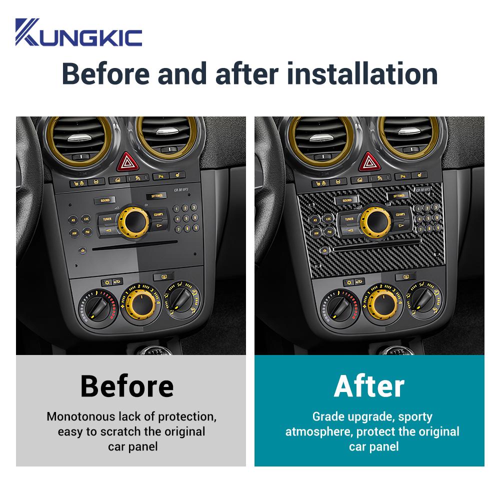 Наклейка из настоящего мягкого углеродного волокна для Opel Corsa 2007 2008 2009 2010 2011 2012 2013 2014 LHD RHD Отделка кнопки CD центральной консоли автомобиля