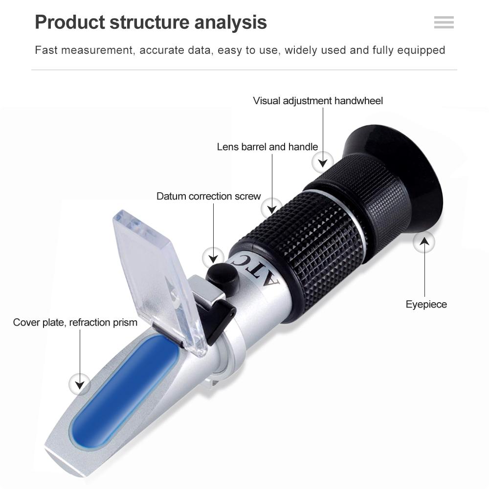 58-90% Honey Handheld Refractometer Brix Sugar Content Beekeeping ATC Refraction Sweetness Concentration Meter With Box