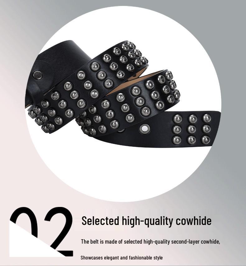 Унисекс ремень в стиле панк из натуральной кожи для хип-хопа