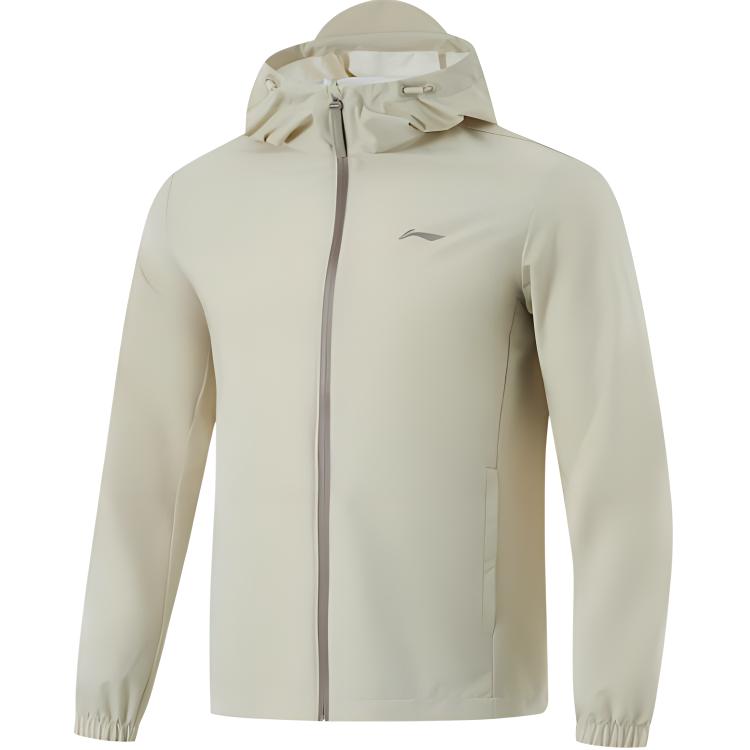 Li Ning Fitness Series спортивная повседневная однотонная простая ветровка с капюшоном мужская верхняя одежда Ceramic-Secret-Color AFDU825-2