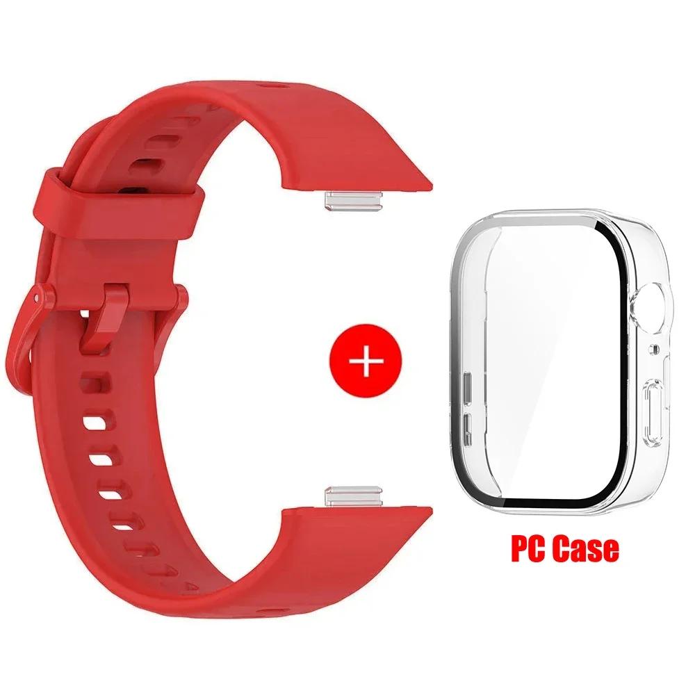 Case+Silicone Band For Huawei Watch Fit 3 Strap Sport Bracelet Tempered Glass Cover Protector for Huawei Fit3 Correa Accessories