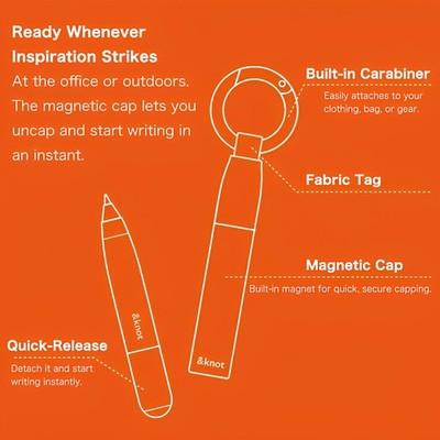 Set 4 Mitsubishi knot Jetstream Inside 0.5mm Ballpoint Pen Carabiner