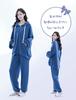Room Wear Pajamas Loungewear Warm Top and Bottom Set Long Sleeve Warm Cute New Material Blue [MiniZaru] Women's Autumn/Winter (526 L)