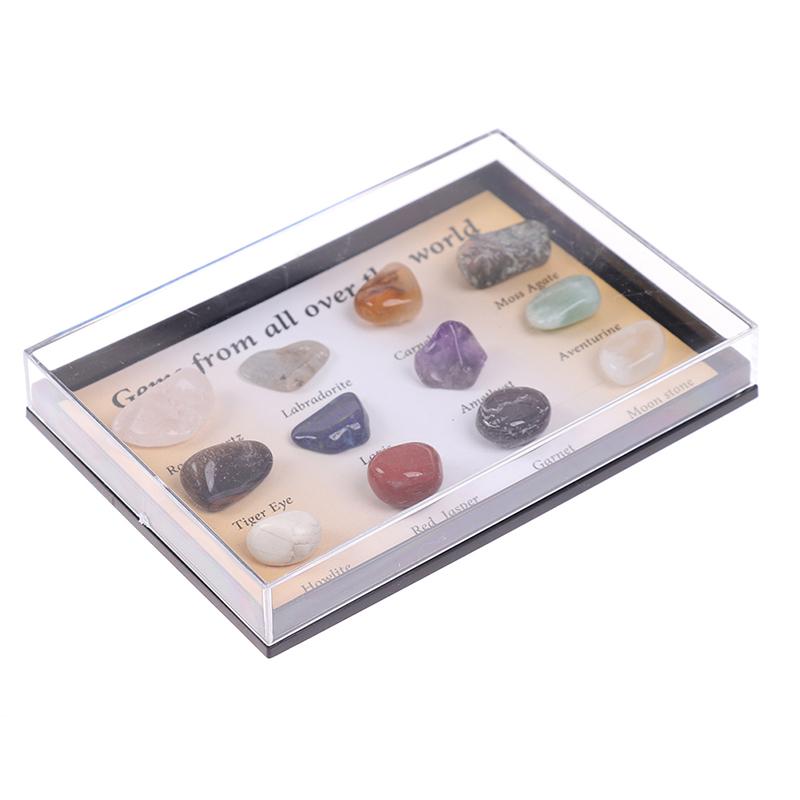 12Pcs/Box Chakra Stones Natural Stone Reiki Healing Gemstones Agate