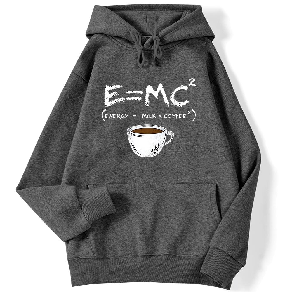 Женская толстовка с капюшоном Energy Milk+Coffee Coffee Cup с забавным принтом, мягкий дышащий свитер, повседневная женская одежда