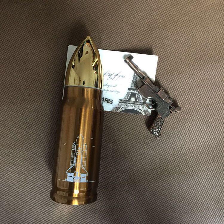 Бутылка для воды из нержавеющей стали с пулевидной головкой, термос для воды, подарочная кружка для бизнеса