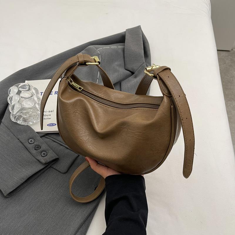 Популярная в этом году женская сумка 2025 новая модная текстурная сумка через плечо однотонного цвета, ретро, для поездок, сумка-мессенджер, сумка-пельмень