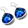 London Blue Topaz Gemstone Handmade 925 Sterling Silver Gift Earring 1.77" O8s31