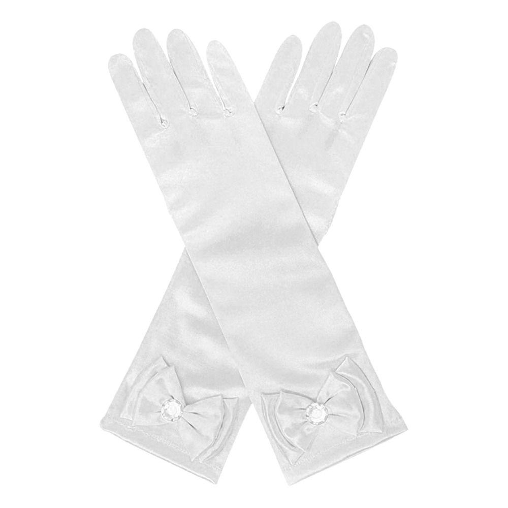 Wear Satin Sequins Stage Gloves Full Finger Mittens Princess Skirt Accessories Children Long Gloves