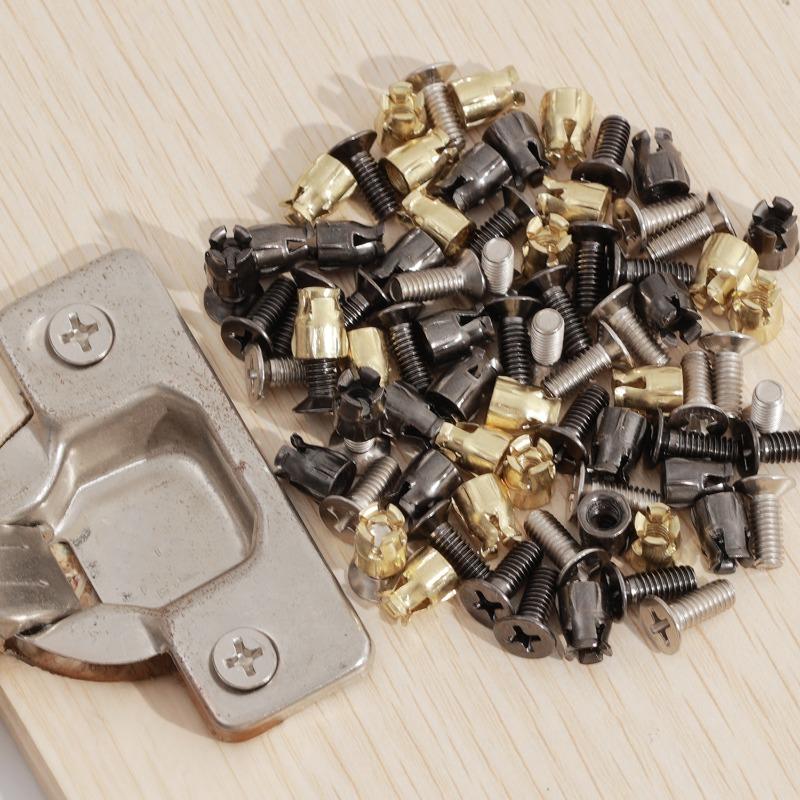100/10x Strong Hardware Expansion Nut Cabinet Hinge Mounting Kit Sturdy Easy Install Tool Drawer Door Repair Fastener Furniture