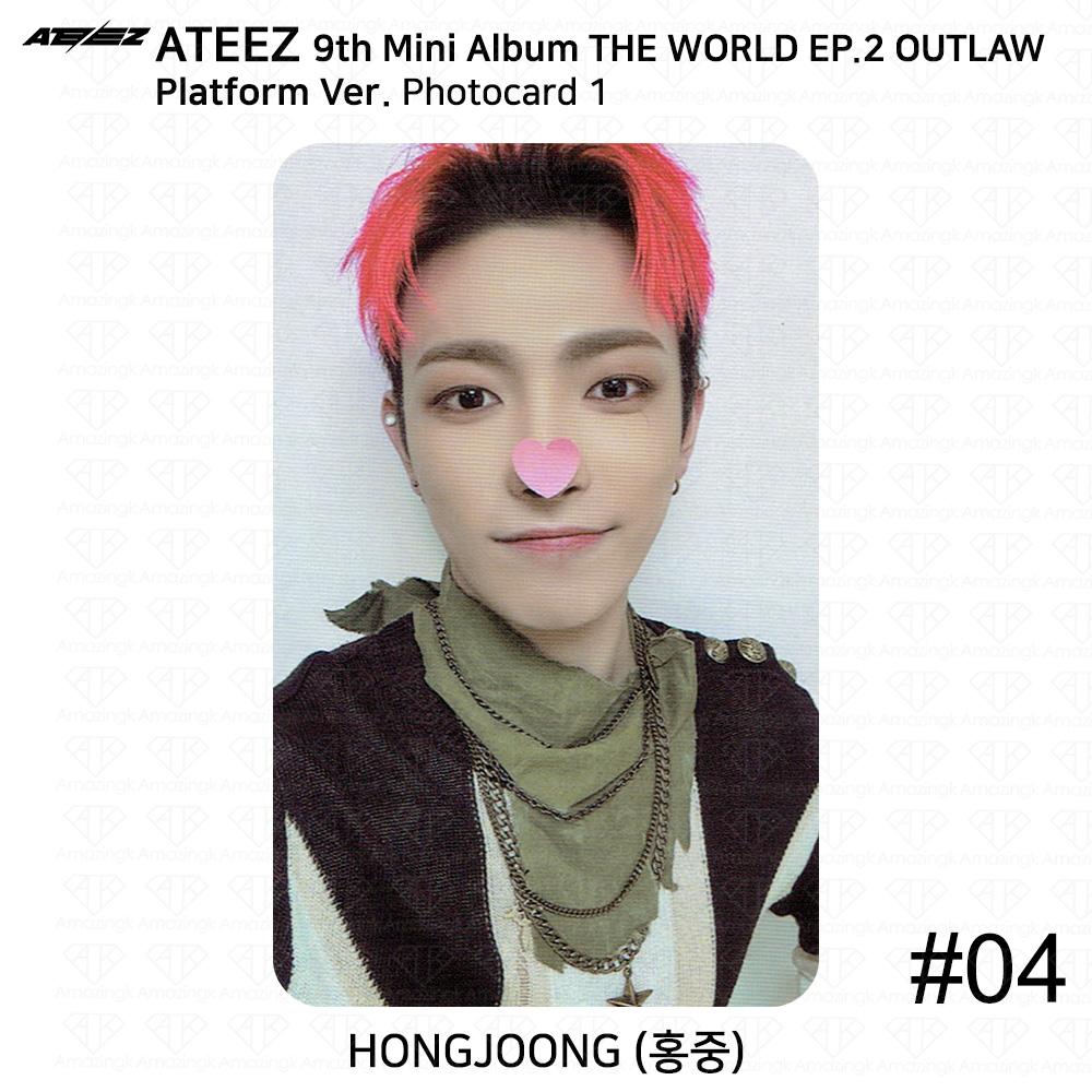 ATEEZ Девятый мини-альбом THE WORLD EP.2 OUTLAW Platform Ver Официальная фотокарточка 1 2 3