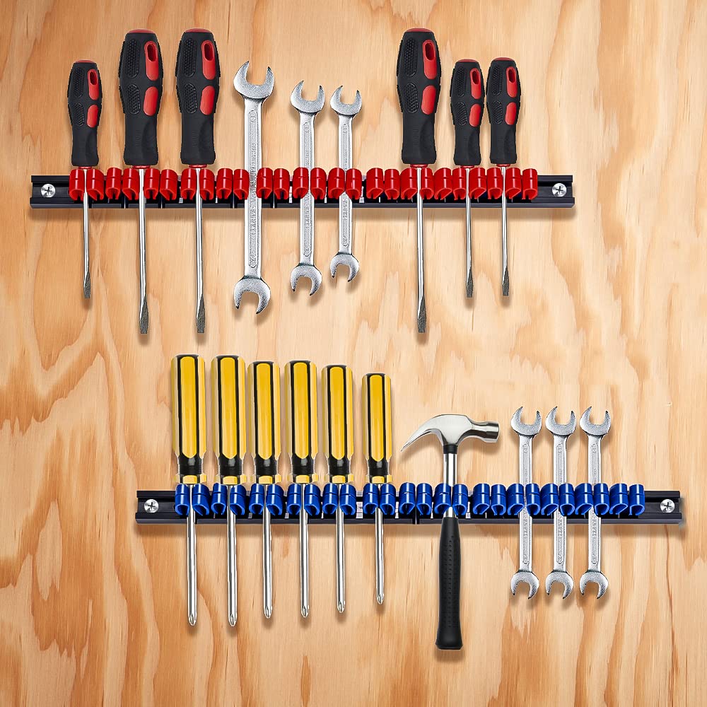 Laofeei Держатель для отверток Держатель для инструментов Держатель для инструментов Плоскогубцы Настенная стойка для хранения в гараже Монтажные винты в комплекте Набор из 4 штук (черный)