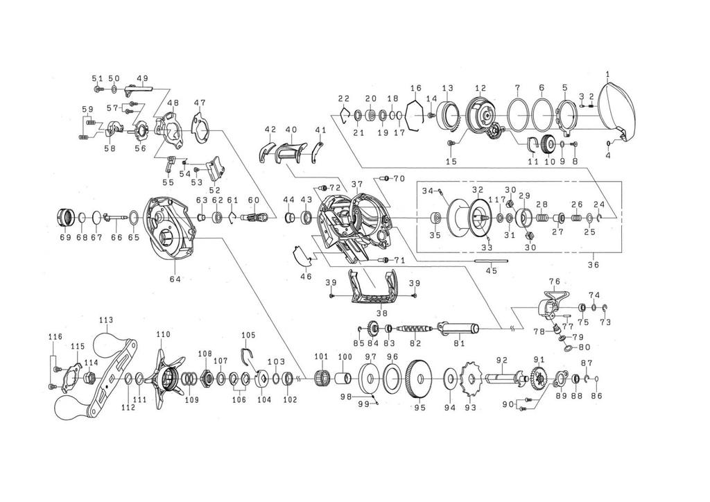Оригинальная шпуля Daiwa Zillion TW HD 1000XHL Часть Часть 129759 (24-35) Номер 36, Код