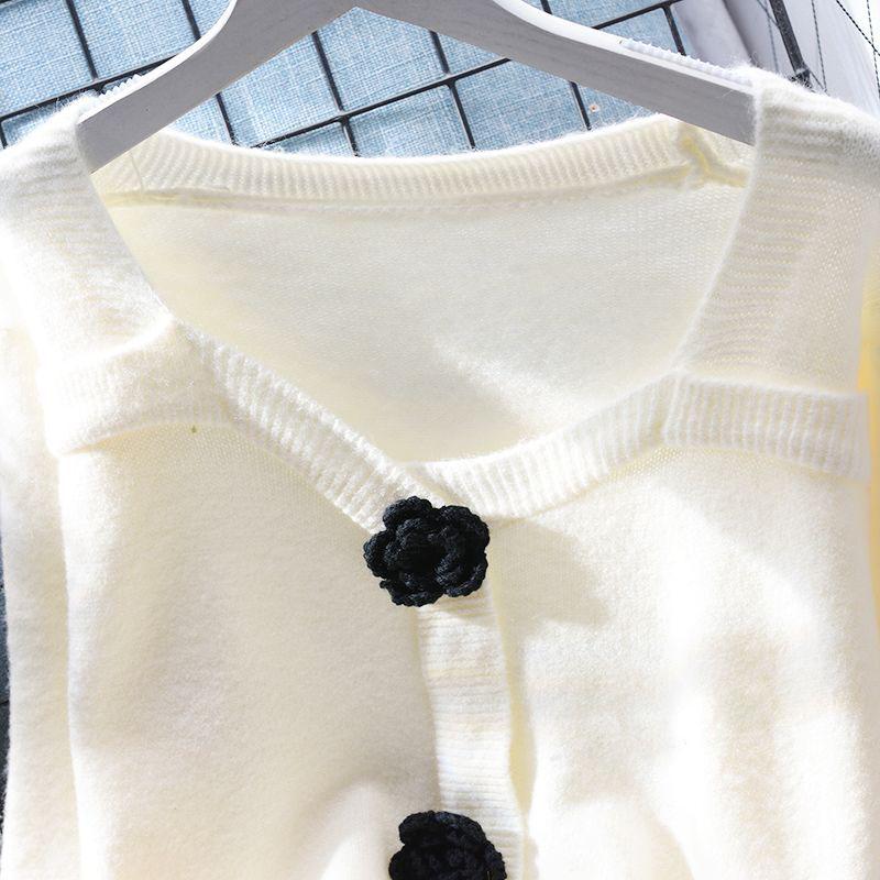 Кардиган, короткий свитер, пальто, женская свободная верхняя одежда, весенний корейский модный универсальный вязаный кардиган с длинным рукавом, свитер