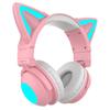 Foldable Head-mounted Cat Ear LED Glowing Gaming Headset Heavy Bass Bluetooth 5.0 Earphones True Wireless Headphone with Microphone