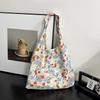 Summer Large Capacity Underarm Bag for Women New Fashion Canvas Floral Shoulder Bag Printed Commuter Tote Bag
