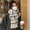 New Winter Scarf for Women Beige High End Versatile Korean Style Tassel Scarf Warm Atmosphere Thickened Shawl Trendy