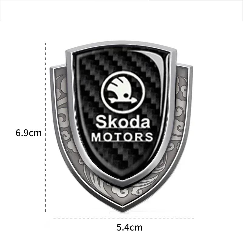 WMZW4 3D Car Window Sticker Exterior for SKODA Emblem Superb 3 Fabia 1 Kodiaq Octavia A7 A5 Karoq RS Yeti Side Decals Alloy Logo Badge
