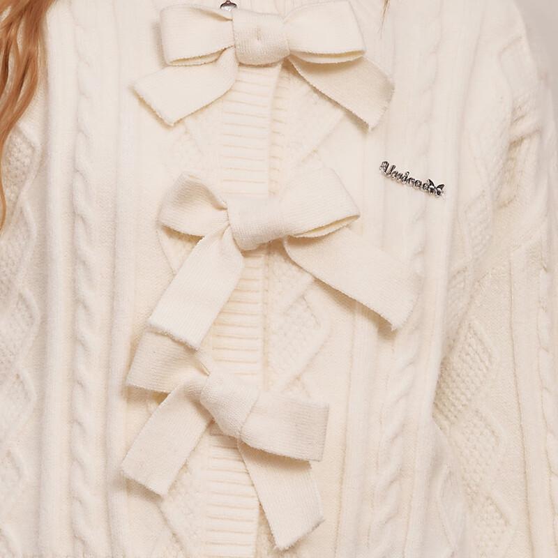 UNIFREE Sweet Style Round Neck Knit Cardigan