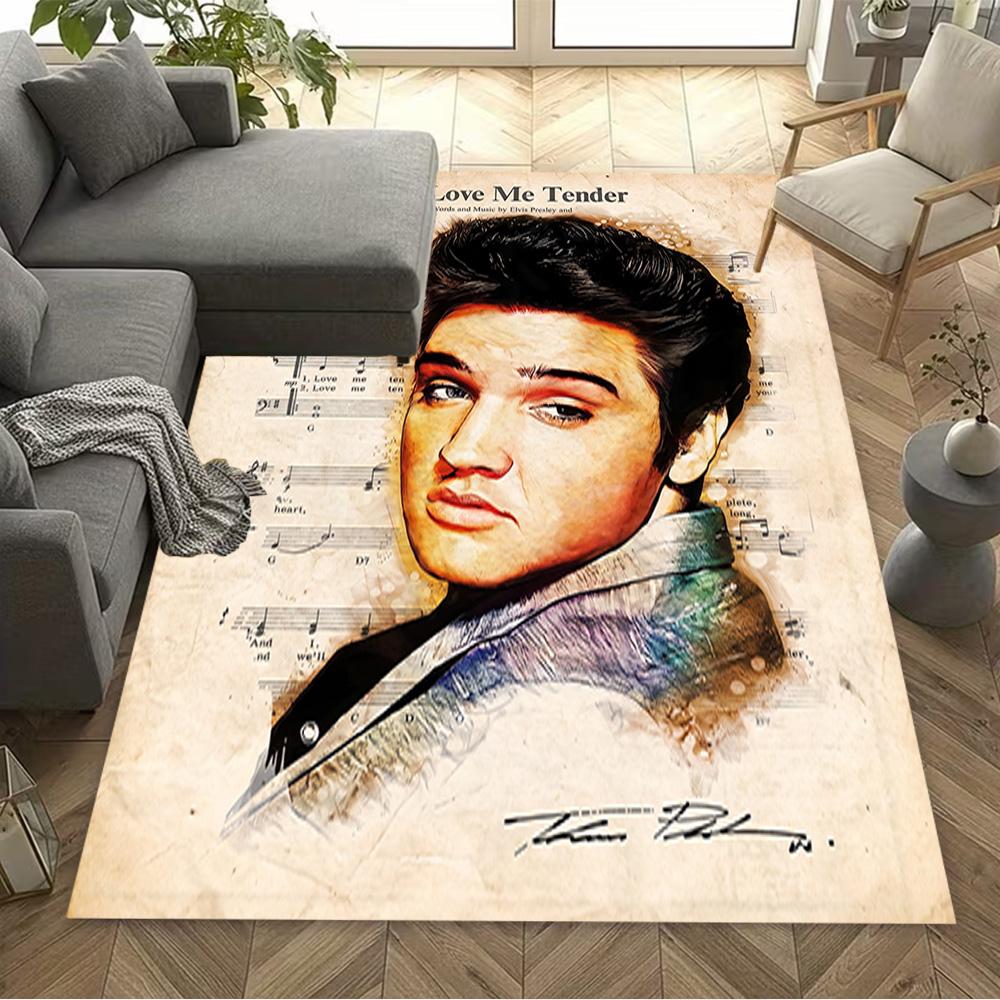 Love Tender: Elvis Presley's Legacy Area Rug Design for Bedrooms Dormitory Decorate room Playrooms Antislip Carpet Anime Office Decor