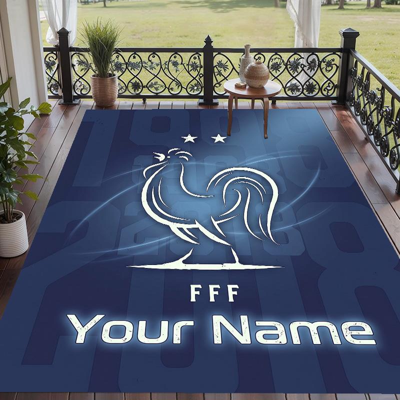 Custom Text Printed Rug France national football team Non Slip Floor Carpet For Home Room Decor